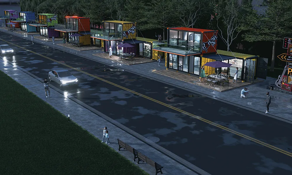 北汽工业园区内部集装箱街区